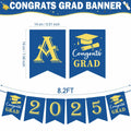 OHOME Graduation Banner 2025 Blue Congrats Grad Backdrop Party Decor