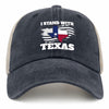 Beafoliya Texas Flag Trucker Hat Women Mesh Baseball Cap Purplish Blue