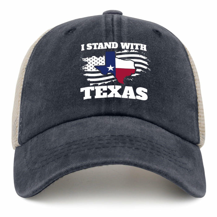 Beafoliya Texas Flag Trucker Hat Women Mesh Baseball Cap Purplish Blue