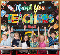 Thank You Teachers Backdrop 6x4FT Teacher Appreciation Banner Blue