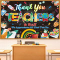 Thank You Teachers Backdrop 6x4FT Teacher Appreciation Banner Blue