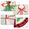Burlap Christmas Tree Skirt 36" Red Black Buffalo Plaid Truck Farmhouse