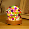 Nizrsky Rainbow Agate Lamp Healing Crystals Night Light Wooden Base