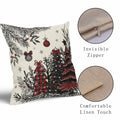 Black Red Christmas Tree Throw Pillow Covers 18x18 Set of 2 Xmas Decor
