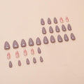 Flower Design Short Press On Nails for Women 30 Pcs Fake Nail Art Manicure