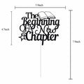 The Beginning of A New Chapter Cake Topper Black Glitter