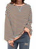 AlvaQ Women's Oversized Sweatshirt Round Neck Long Sleeve Pink Size S