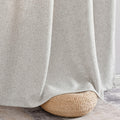 2pc Jinchan Faux Linen Burlap Curtains 63" Heathered Gray Grommet Panels