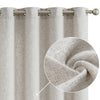 2pc Jinchan Faux Linen Burlap Curtains 63" Heathered Gray Grommet Panels