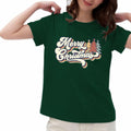 Vintage Merry Christmas Shirt Women Holiday Xmas Tee Tops Green Size S
