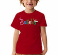 Boys Girls Toddler Reindeer Christmas Short Sleeve Holiday Red Tee Shirt Size 3T