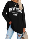 ORANDESIGNE Women Graphic Long Sleeve Tee Los Angeles Blue Size XXL