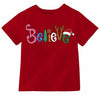 Boys Girls Toddler Reindeer Christmas Short Sleeve Holiday Red Tee Shirt Size 3T