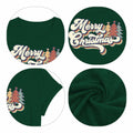 Vintage Merry Christmas Shirt Women Holiday Xmas Tee Tops Green Size S