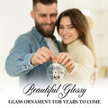 Engagement Ornament 2024 Glass Keepsake Gift for Couple Bride Her White Xmas