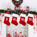 BELISHMIE 20-Inch Red Christmas Stocking Gold Embroidered Number 23