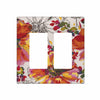 Xuejiaku 2 Gang Watercolor Flowers Wall Plate Double Rocker Switch Cover
