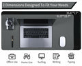 AFRITEE Dual Side PU Leather Desk Pad Mat Large 31.5x15.7 Black/Dark Gray