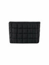 Verdusa Women's Puffy Quilted Makeup Bag Cosmetic Clutch Black One-Size