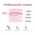 RTKHFZE French Tip Pink Long Square Press On Nails 24pcs Flower Rhinestones