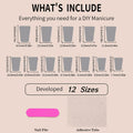 RIICFDD French Press On Nails 24 Pcs Medium Nude Pink White Tips Charms