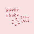 RIICFDD Heart Press On Nails Medium Square Glossy French Tip 72Pcs