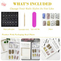 24Pcs Easter Acrylic Press On Nails Medium Daisy Floral Square False Nails