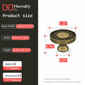 Homdiy 10 Pack Solid Gold Brass Knurled Zinc Alloy Cabinet Knobs Drawer