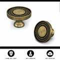 Homdiy 10 Pack Solid Gold Brass Knurled Zinc Alloy Cabinet Knobs Drawer