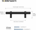 goldenwarm 6 Pack Black 5 Inch Cabinet Handles Stainless Steel Zinc Alloy