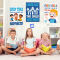 Feifeiya Child Abuse Prevention Poster Blue Pinwheel 9 Pcs Classroom Decor