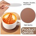 Queekay Wooden Drink Coasters Set of 8 with Holder 4in Grey Marble