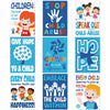 Feifeiya Child Abuse Prevention Poster Blue Pinwheel 9 Pcs Classroom Decor