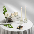Reversible Glass Candlestick Holders Set of 4 Green Candle Holder Decor