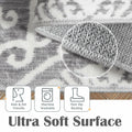 jinchan Kitchen Runner Rug 2x6 Moroccan Floral Non Slip Grey Runner