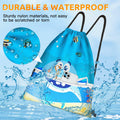 Slohif Kids Drawstring Backpack Green Dinosaur Waterproof Nylon Large