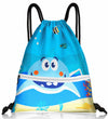 Slohif Kids Drawstring Backpack Green Dinosaur Waterproof Nylon Large