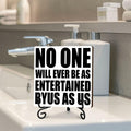 Funny Desk Decor Entertained By Us Sign Home Office Shelf 5x5 Inches