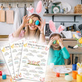 Who Is Most Like The Easter Bunny Game Cards Watercolor Eggs Flowers Set 20