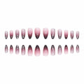 RUOKEXIN Medium Purple Ombre Halloween Press On Nails Spider Web 24Pcs