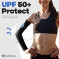 Aprilswan UV Sun Protection Arm Sleeves Compression Non Slip White 1 Pair