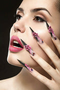 RUOKEXIN Medium Purple Ombre Halloween Press On Nails Spider Web 24Pcs