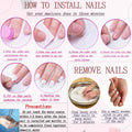 RUOKEXIN Medium Purple Ombre Halloween Press On Nails Spider Web 24Pcs