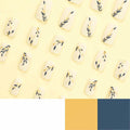 RUOKEXIN Acrylic Coffin Nails 24Pcs Red Blue Flower Gold Rhinestones Glossy