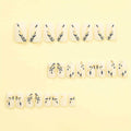 RUOKEXIN Acrylic Coffin Nails 24Pcs Red Blue Flower Gold Rhinestones Glossy