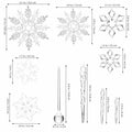 PRETYZOOM Acrylic Crystal Christmas Tree Ornaments Clear 20pcs Snowflake Icicle