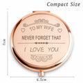 Personalized Compact Mirror Gift for Wife, Custom Engraved, Sentimental