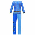 laughZuaia Girl Jumpsuit Princess Bodysuit with Glove Blue Size 6-7