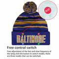 Vintage Classic Skull Cap Beanie LED Cuffed Winter Hat Knit Unisex