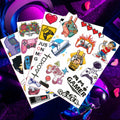 Gaming Temporary Tattoos 4 Sheets Colorful Gamer Party Favors Gift Idea